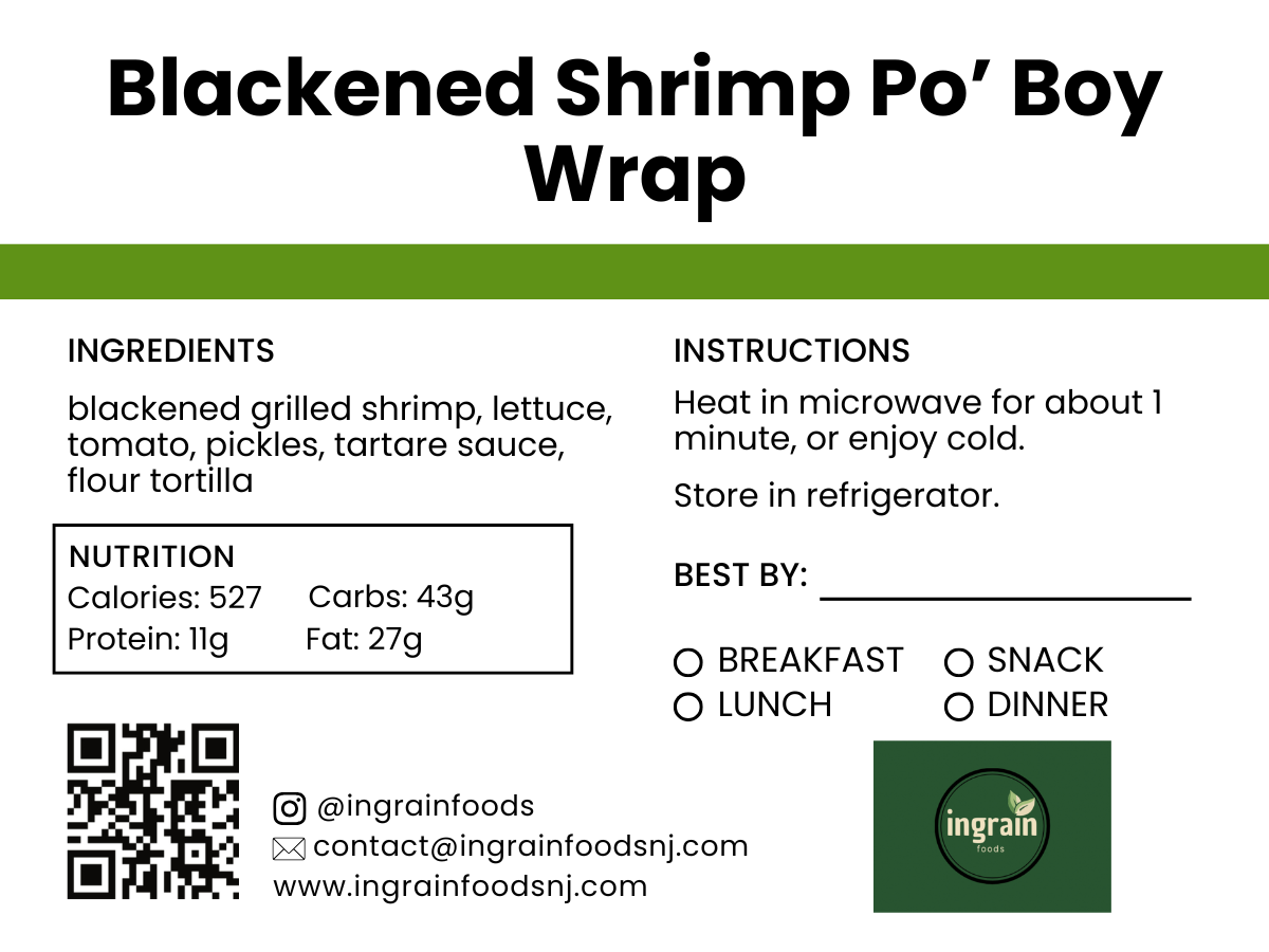 Blackened Shrimp Po’ Boy Wrap